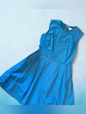 GAP Bright Blue Sleeveless Fit-and-Flare Dress